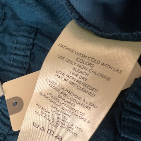 Anthropologie Linen Extra Wide Leg Lounge Pants XL NWT Boho Earthy Beach Blue - Picture 12 of 13